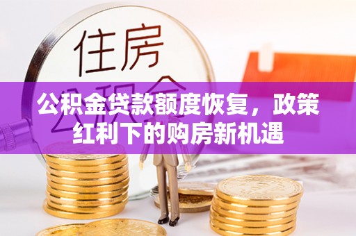 云城公积金贷款额度恢复，政策红利下的购房新机遇