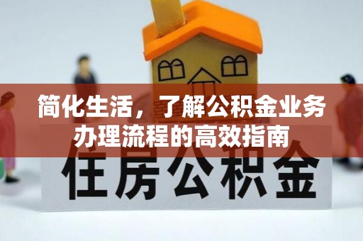 云城简化生活，了解公积金业务办理流程的高效指南