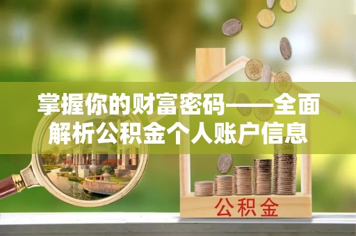 云城掌握你的财富密码——全面解析公积金个人账户信息