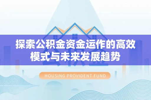 云城探索公积金资金运作的高效模式与未来发展趋势