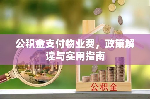 云城公积金支付物业费，政策解读与实用指南